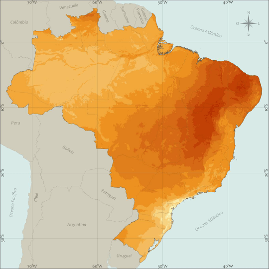 Radiação Brasil Global Horizontal média anual